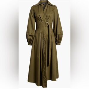 EN SAISON Berenger Long Sleeve Wrap Cotton ShirtDress